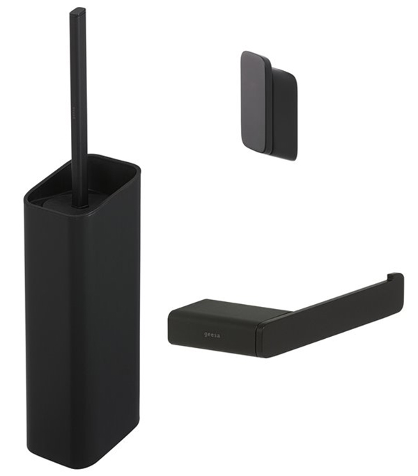Geesa Shift Black Zestaw akcesoriów toaletowych Czarna 919900-06-115